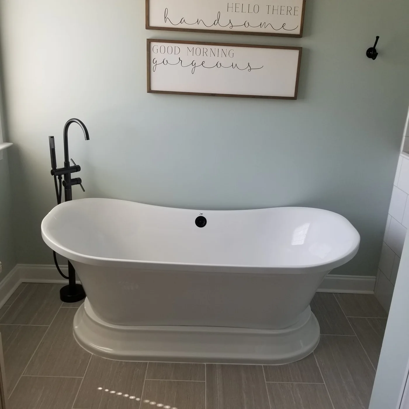 Freestanding bathtub installation by Williams Plumbing & Repair LLC