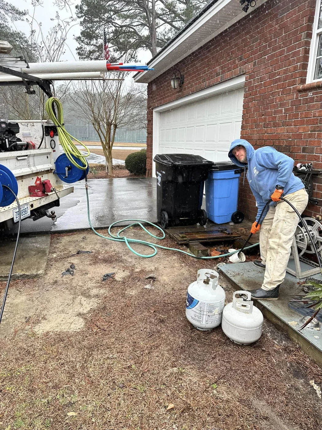 Outdoor drain cleaning work by Williams Plumbing & Repair LLC