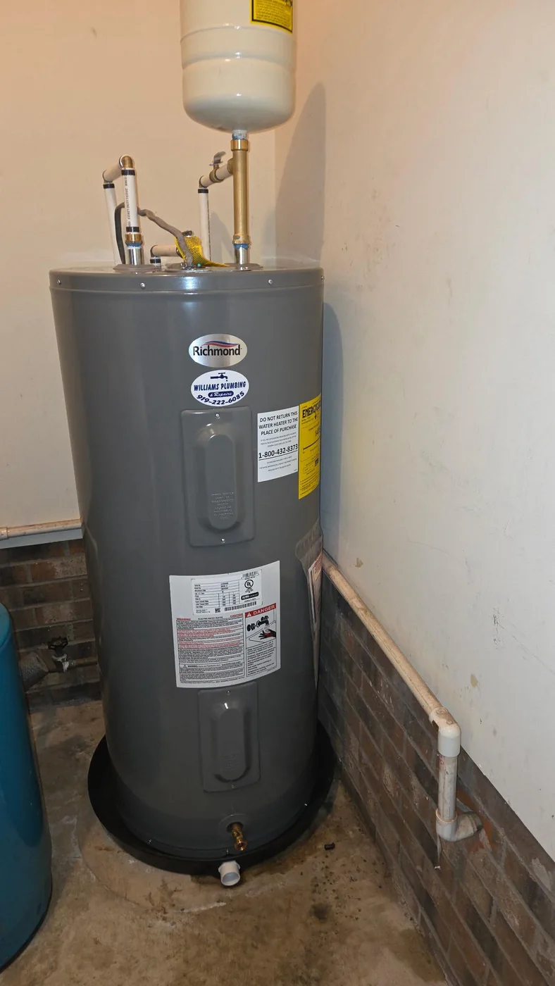Water heater installation by Williams Plumbing & Repair LLC